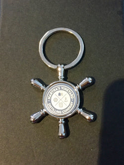 Silver Captain's Wheel Keychain